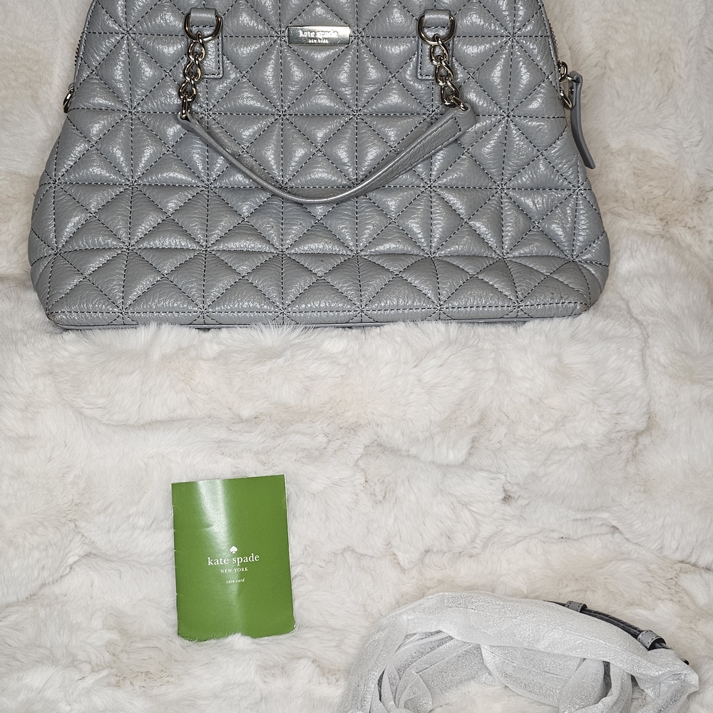 Kate Spade Gray Quilted Shoulder Bag